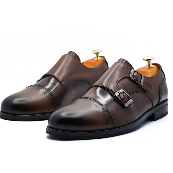 CHAUSSURE CLASS EN CUIR MARRON RF 716