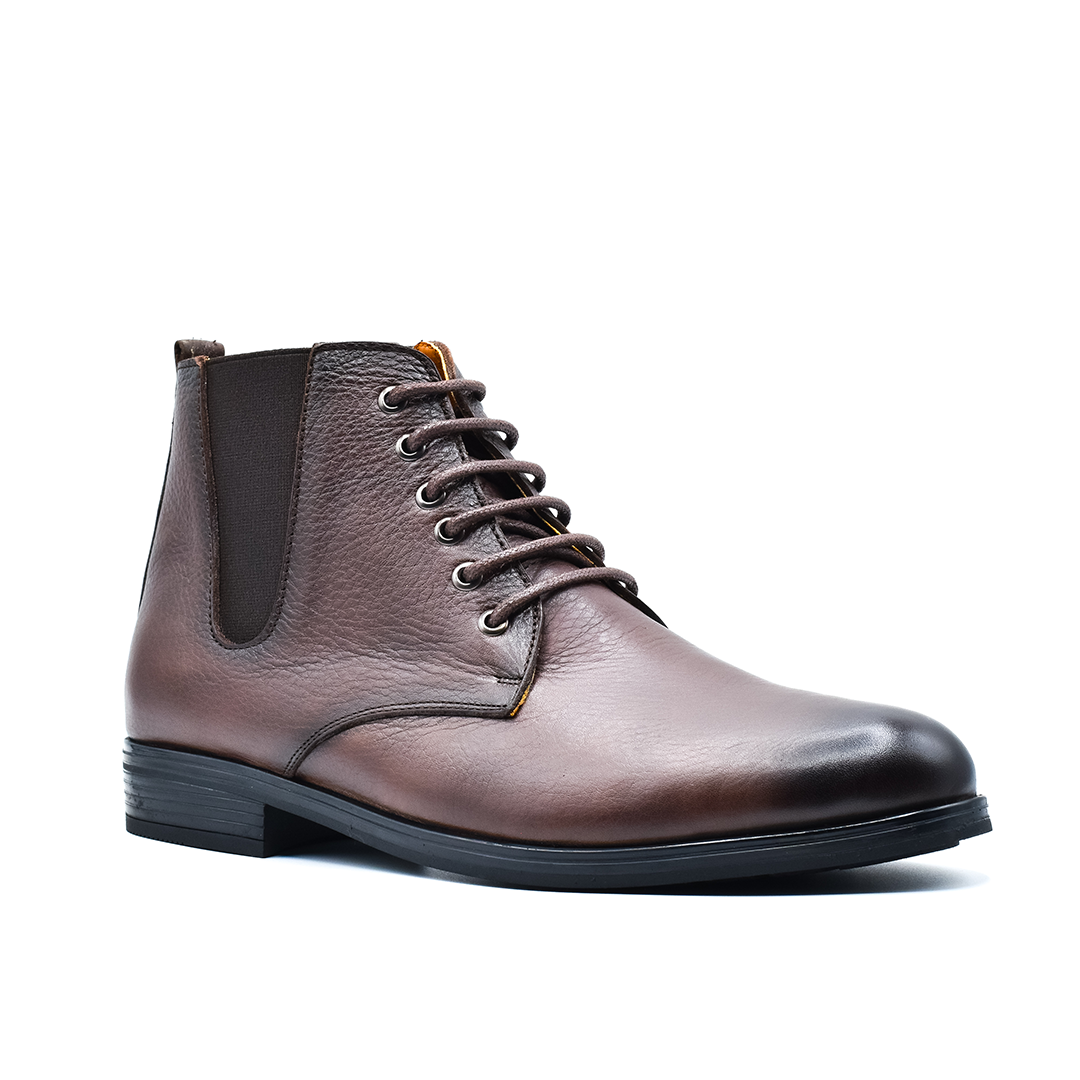 BOTTINE EN CUIR NOIR Rf 793