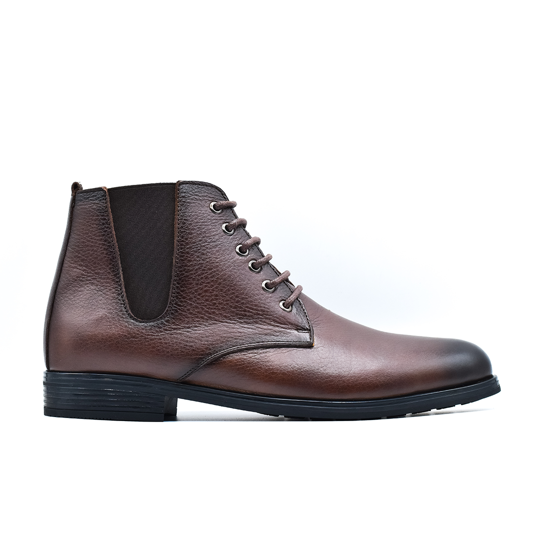 BOTTINE EN CUIR NOIR Rf 793