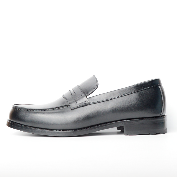 COLLEGE  CHAUSSURE CLASS EN CUIR NOIR RF:015