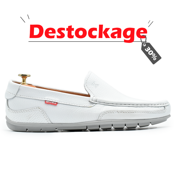 MOCASSIN MONACO BLANC EN CUIR