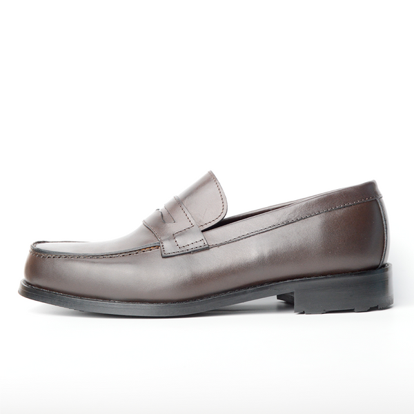COLLEGE  CHAUSSURE CLASS EN CUIR MARRON RF:015
