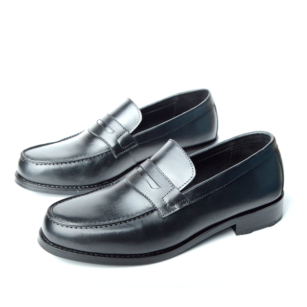 COLLEGE  CHAUSSURE CLASS EN CUIR NOIR RF:015