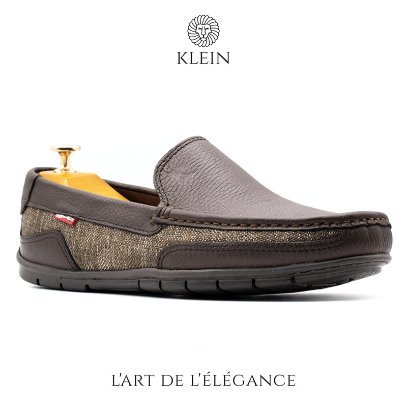 007 Mocassin En Cuir marron