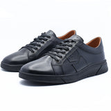 BASKETS EN CUIR NOIR RF019
