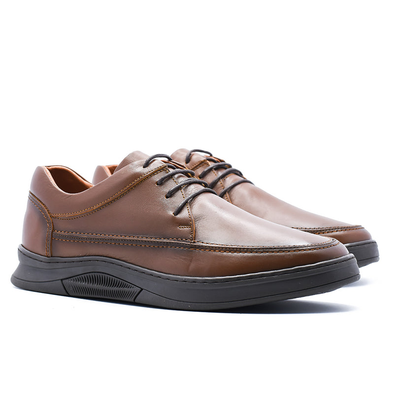 BASKETS EN CUIR MARRON RF795