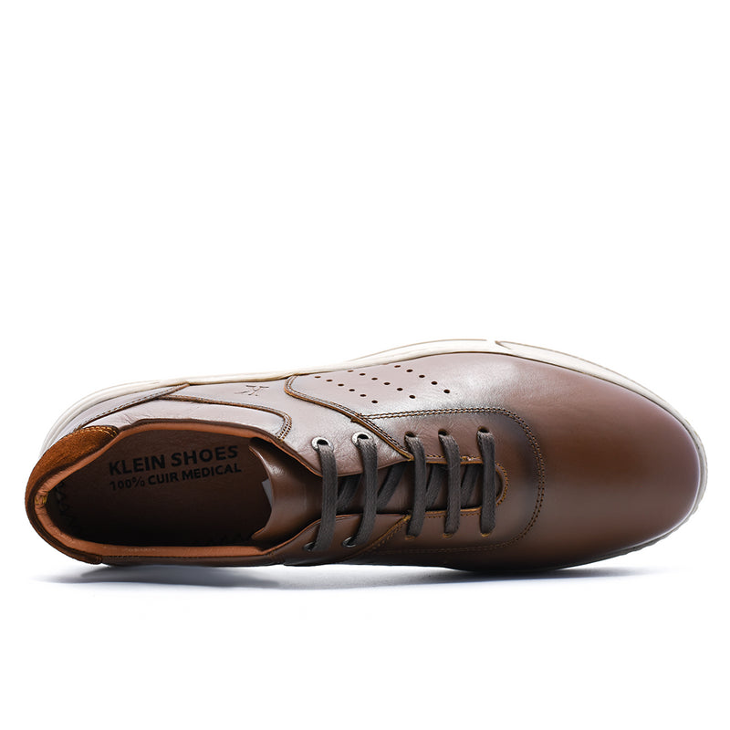 BASKETS EN CUIR MARRON RF017