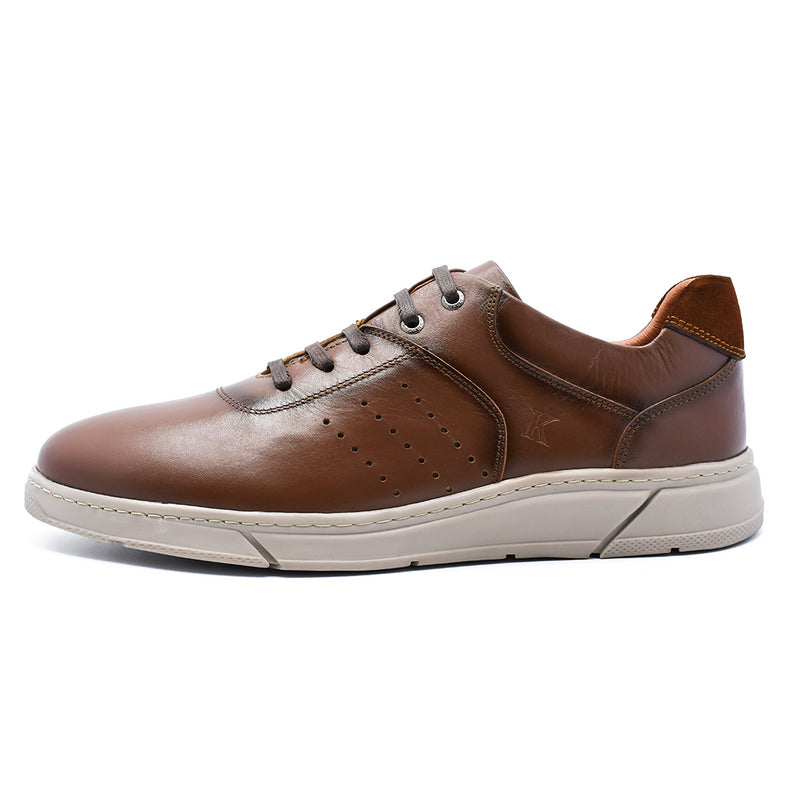BASKETS EN CUIR MARRON RF017