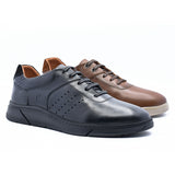 BASKETS EN CUIR MARRON RF017