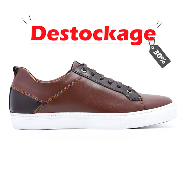 BASKETS EN CUIR MARRON RF005
