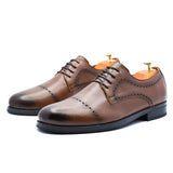 CHAUSSURE CLASS EN CUIR MARRON RF 711