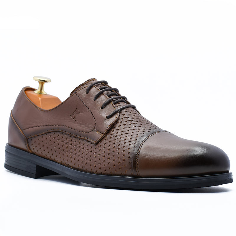 CHAUSSURE CLASS EN CUIR MARRON RF 765