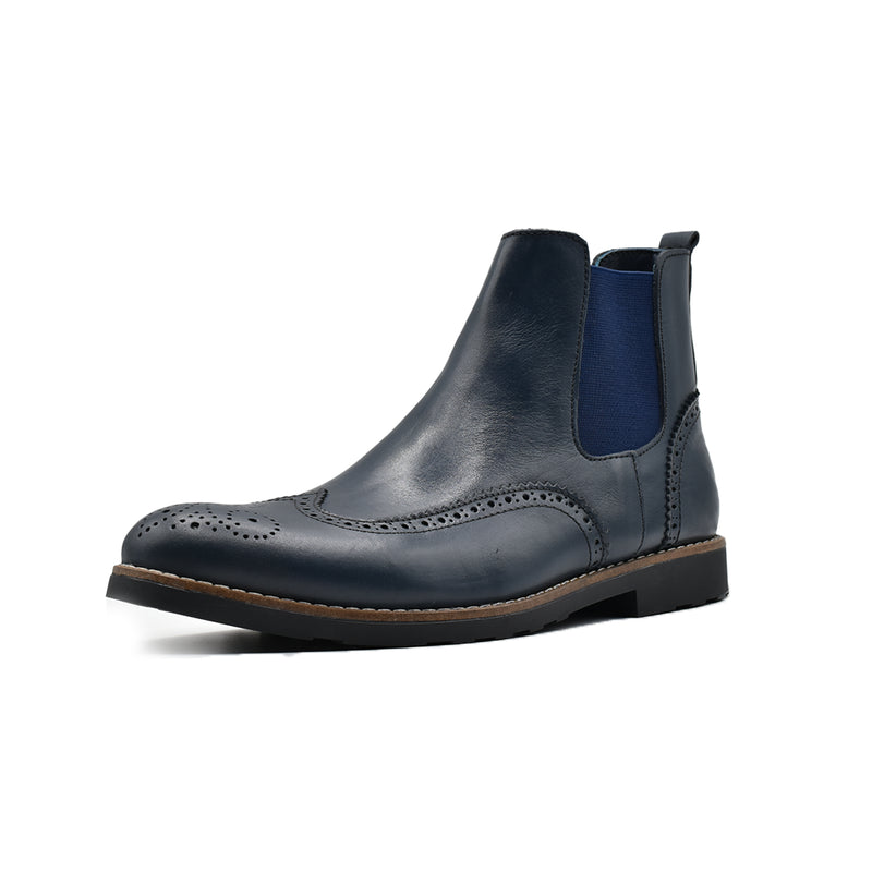 BOTTINE EN CUIR DANIEL BLEU