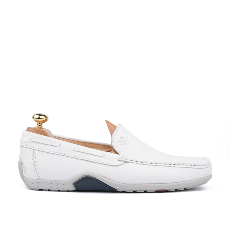 Grand Seigneur BMN Mocassin En Cuir blanc