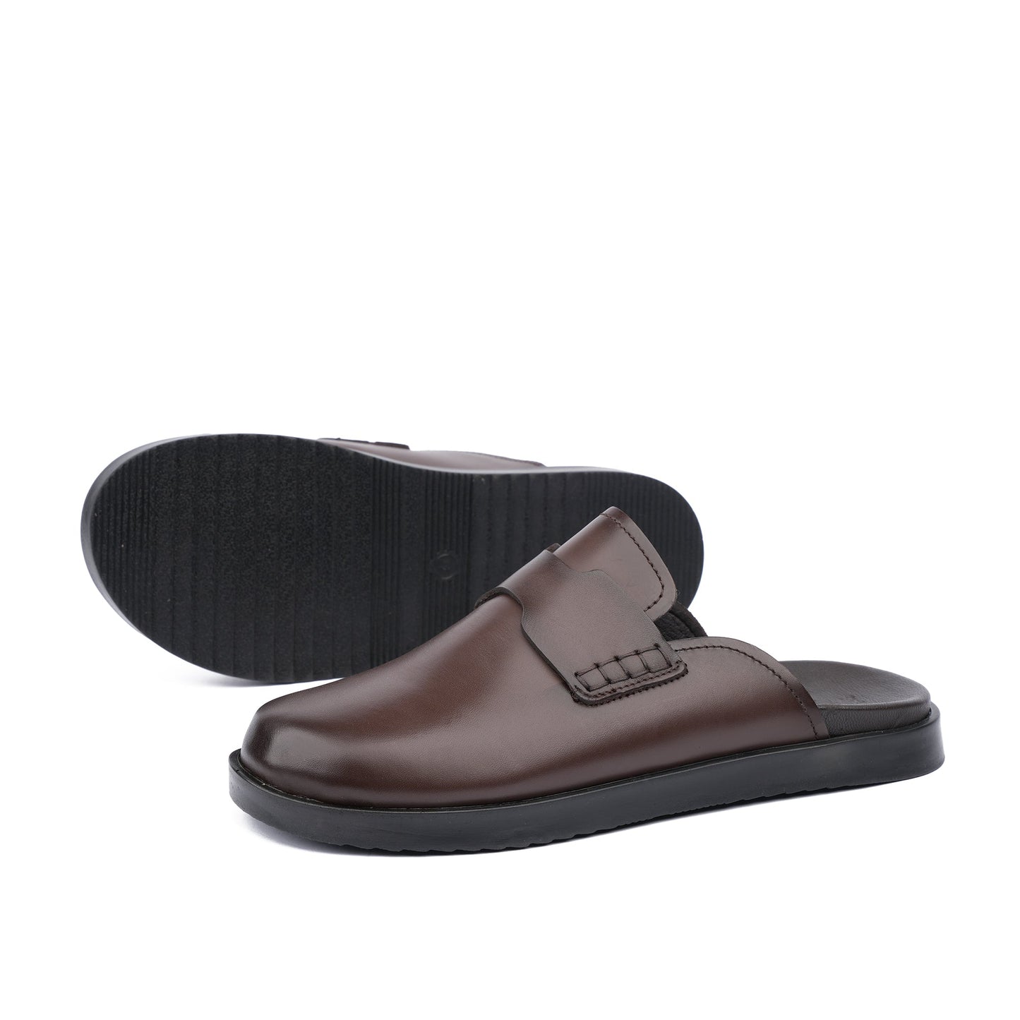 Mule en cuir noir