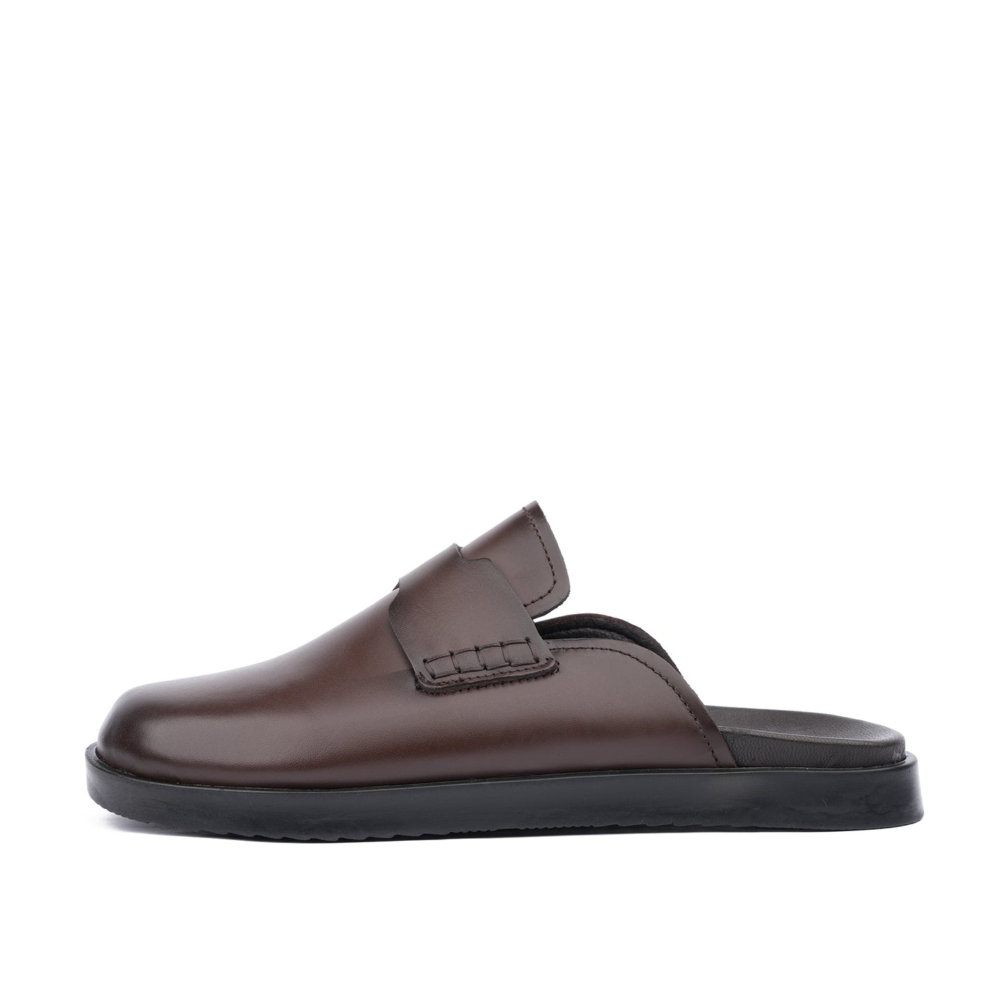 Mule en cuir noir