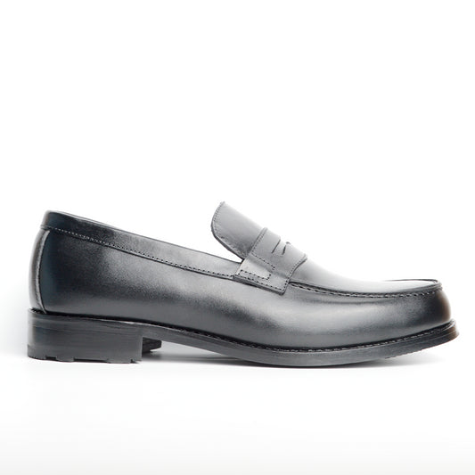 COLLEGE  CHAUSSURE CLASS EN CUIR NOIR RF:015