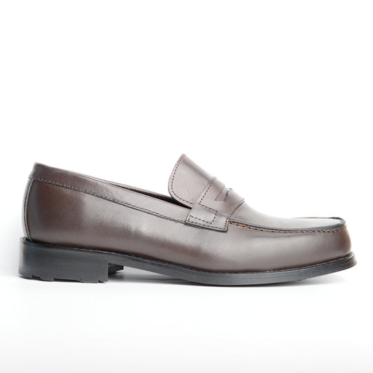 COLLEGE  CHAUSSURE CLASS EN CUIR MARRON RF:015