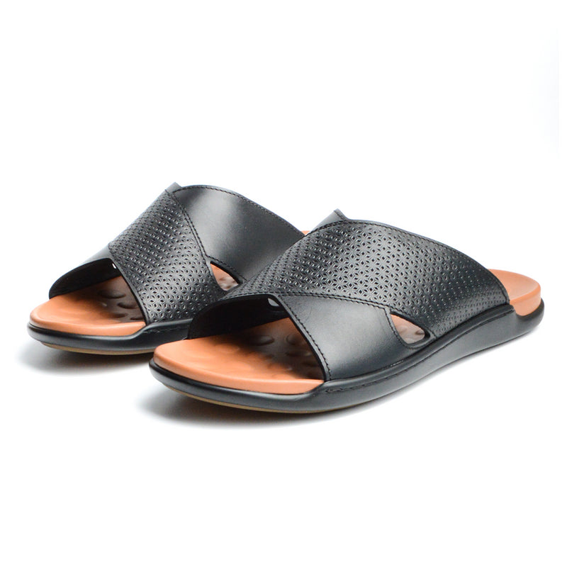 Sandale Boss En Cuir Noir