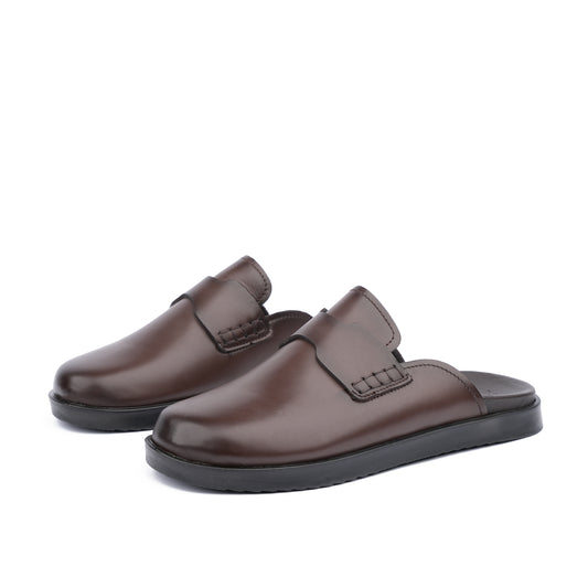 Mule en cuir Marron