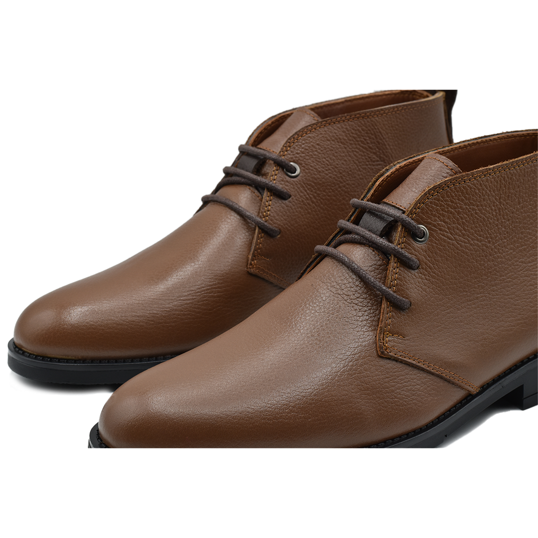 BOTTINE EN CUIR Derby camel