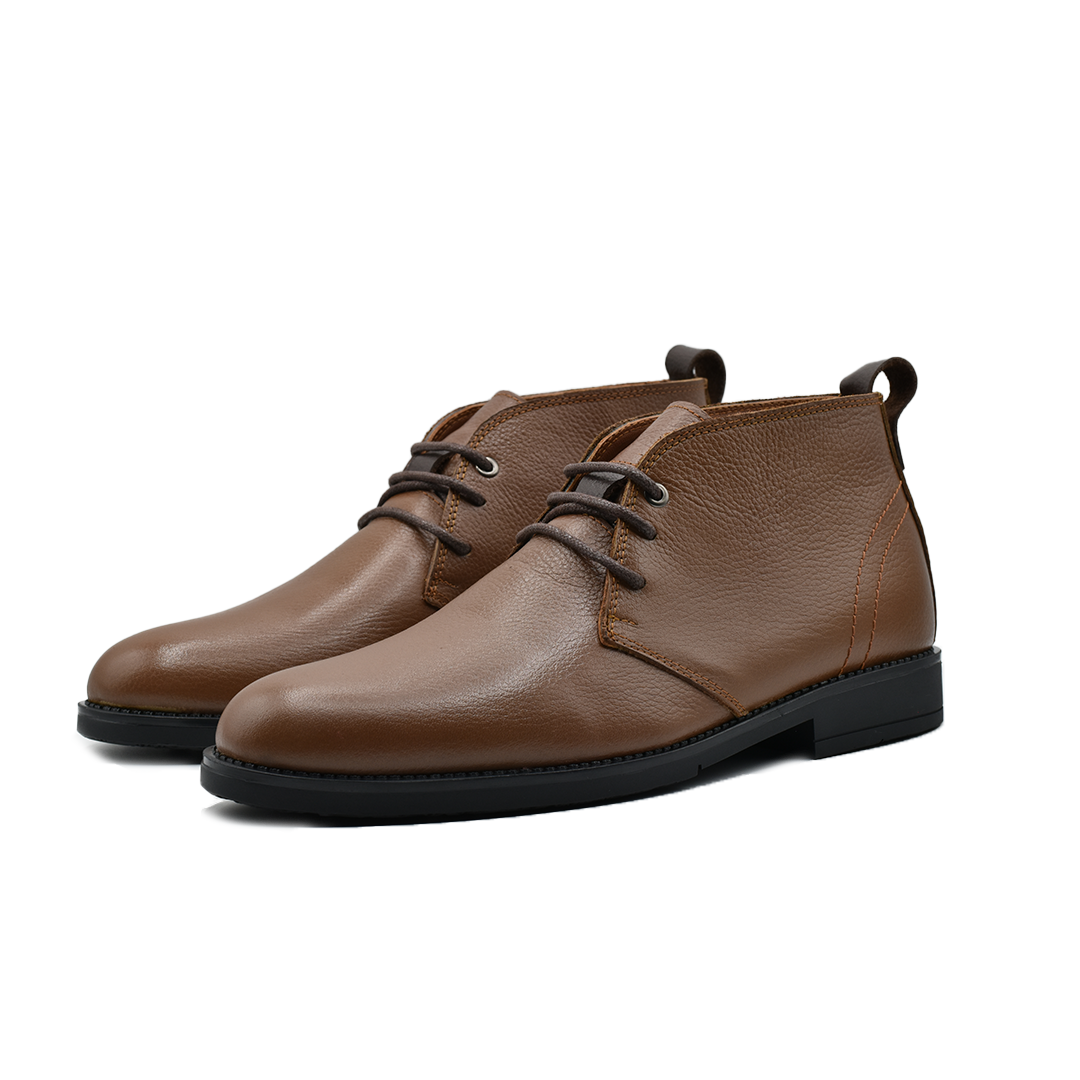 BOTTINE EN CUIR Derby camel