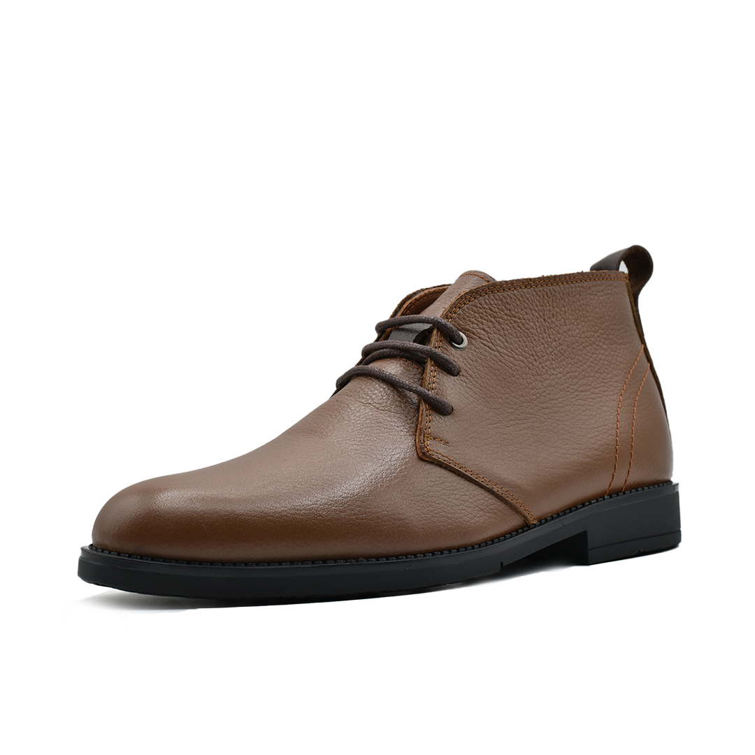 BOTTINE EN CUIR Derby camel