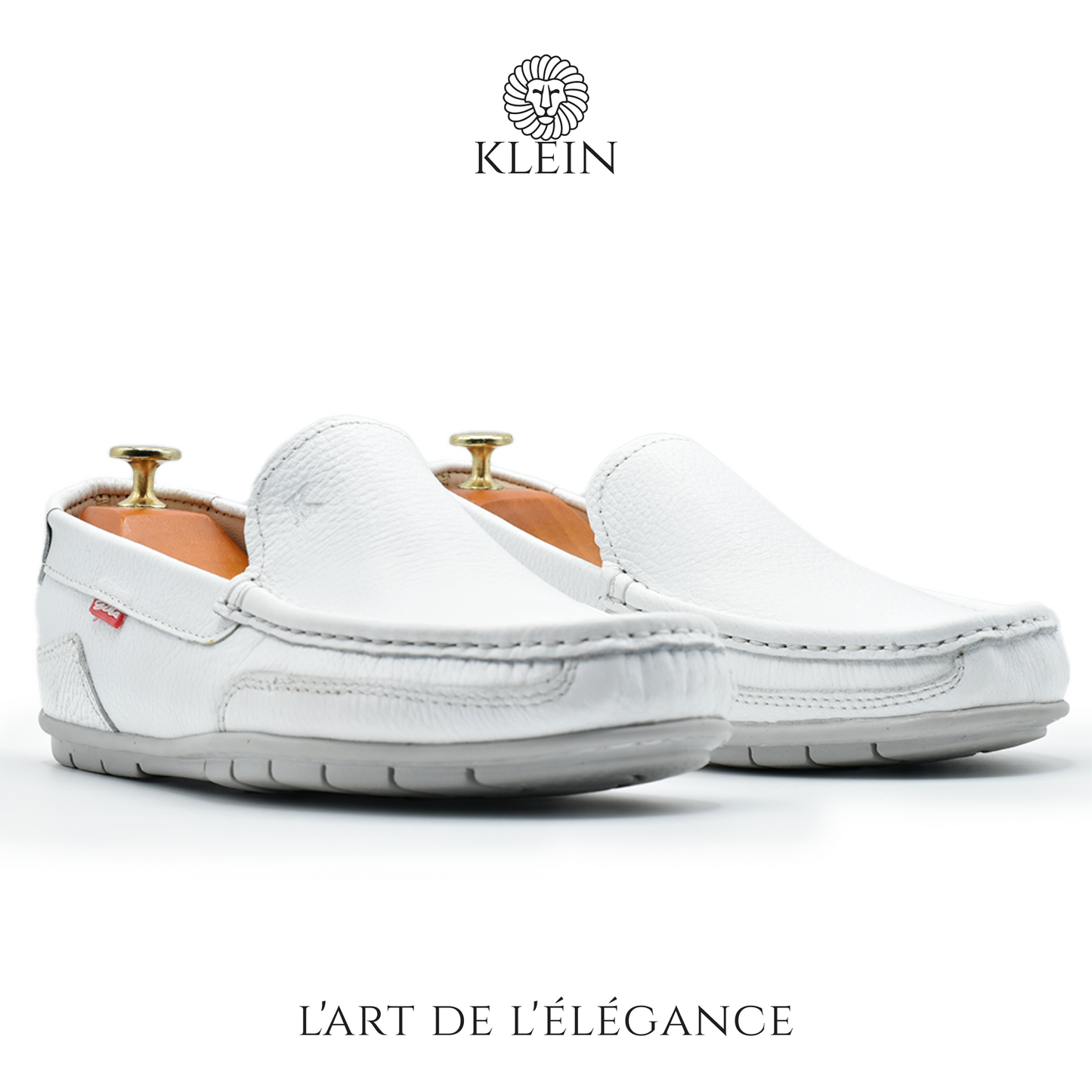 MOCASSIN MONACO BLANC EN CUIR