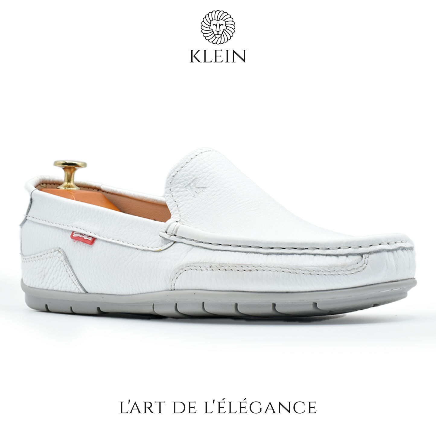 MOCASSIN MONACO BLANC EN CUIR