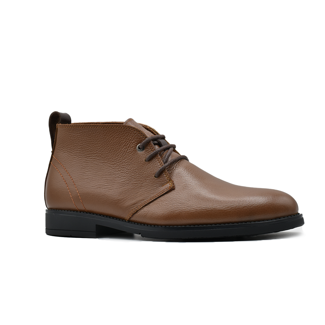 BOTTINE EN CUIR Derby camel