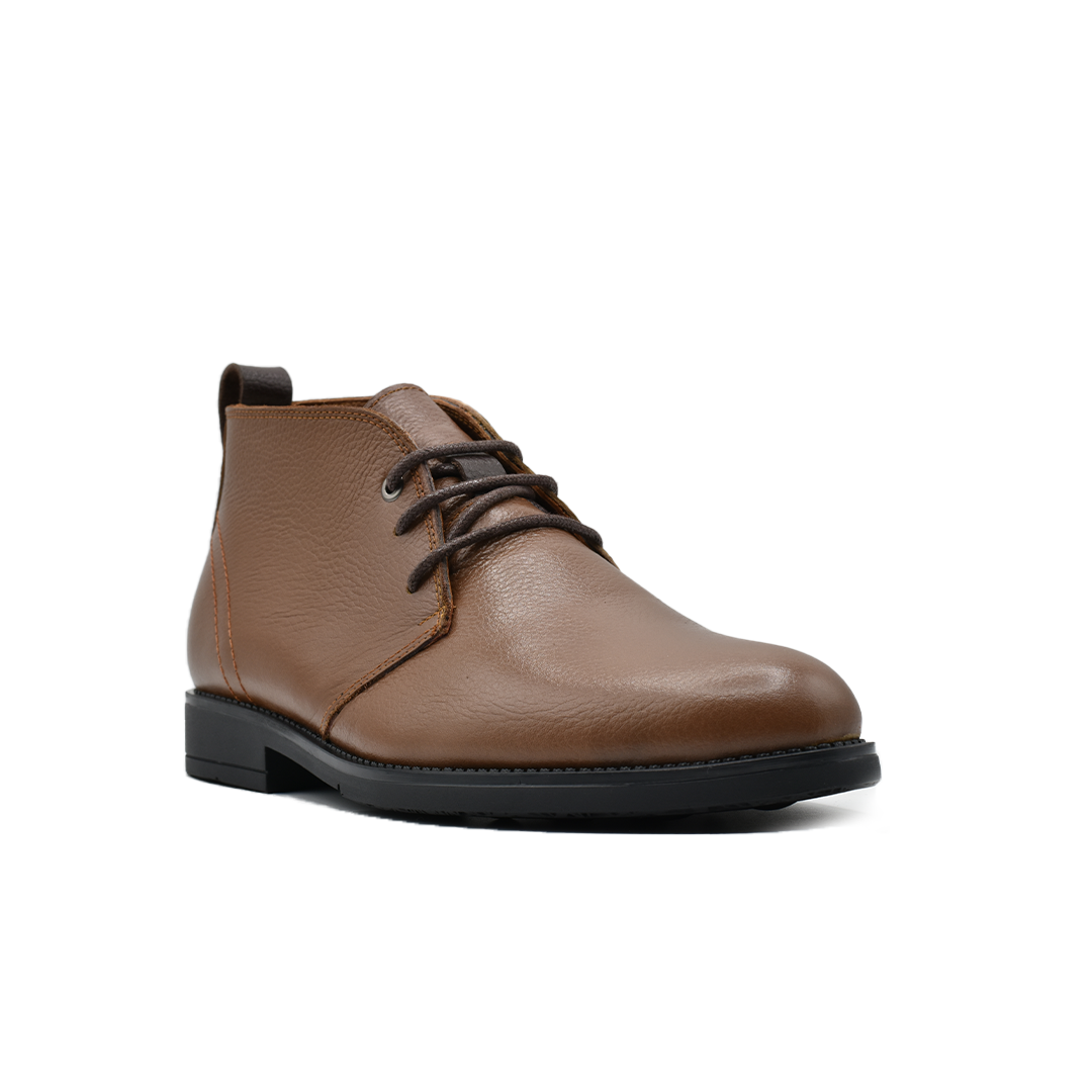 BOTTINE EN CUIR Derby camel