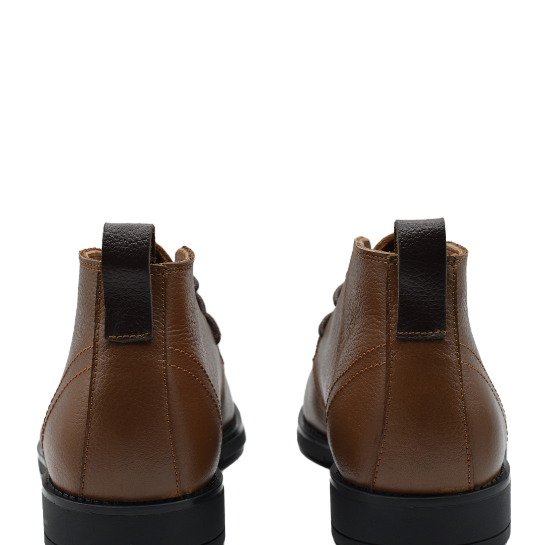 BOTTINE EN CUIR Derby camel