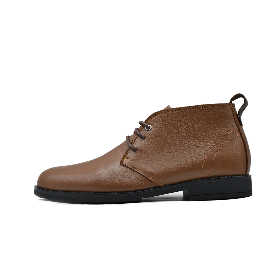 BOTTINE EN CUIR Derby camel