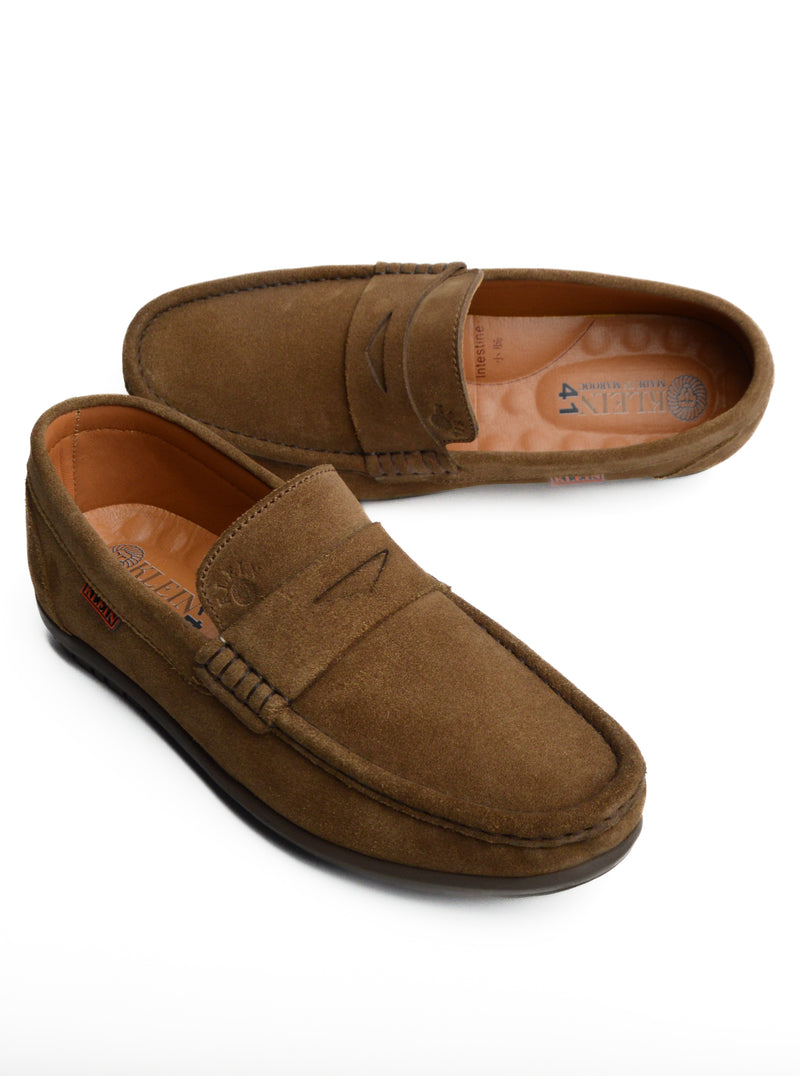 Alonzo Daim Kaki Mocassin En Cuir Daim