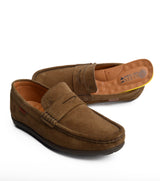 Alonzo Daim Kaki Mocassin En Cuir Daim