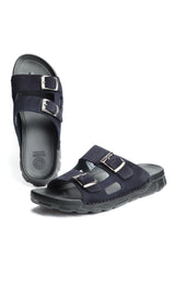 Sandale BREK En CUIR DAIM BLEU MARINE