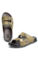 Sandale BREK En CUIR DAIM kaki