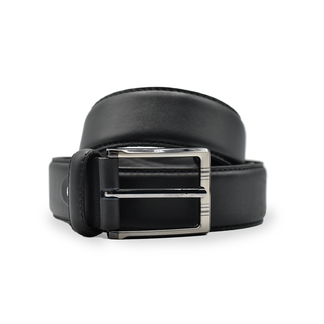 CEINTURE CUIR PATINÉ NOIR