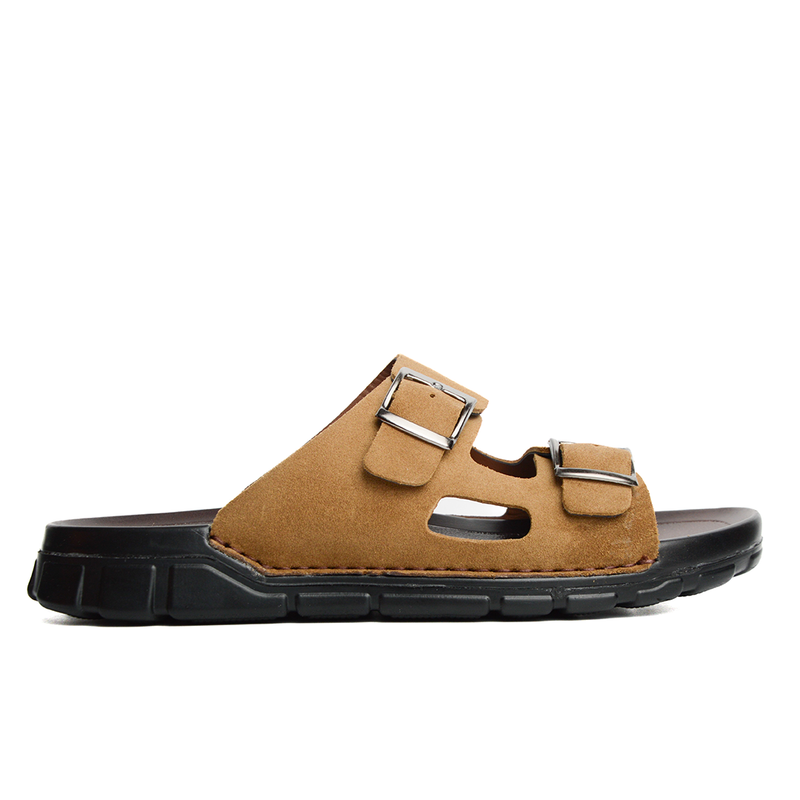 Sandale BREK En CUIR DAIM TABAC