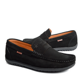 Alonzo Noir Mocassin En Cuir Daim