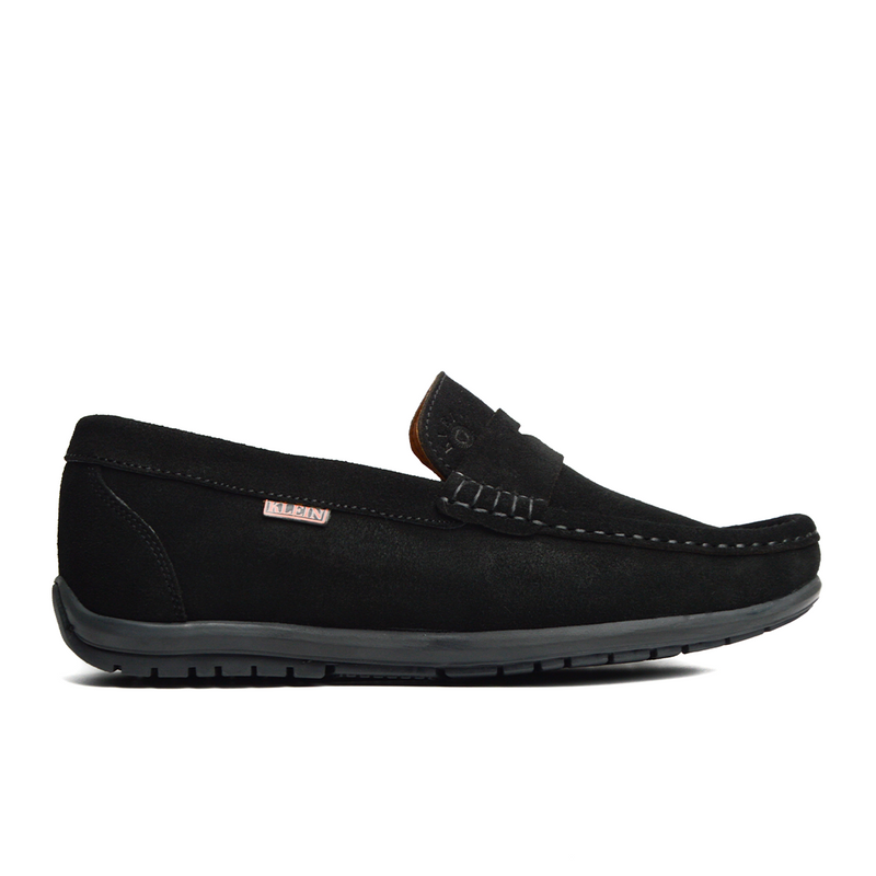 Alonzo Noir Mocassin En Cuir Daim