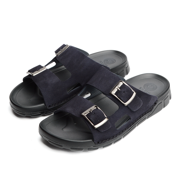 Sandale BREK En CUIR DAIM BLEU MARINE