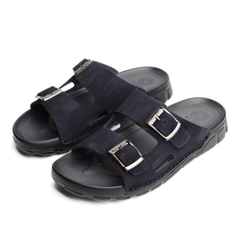 Sandale BREK En CUIR DAIM BLEU MARINE