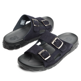 Sandale BREK En CUIR DAIM BLEU MARINE