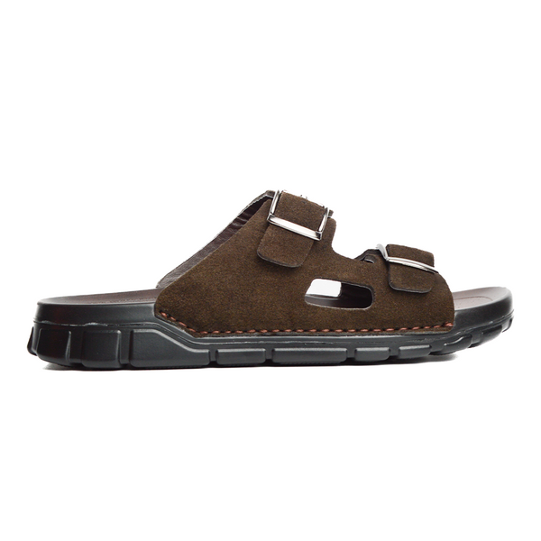 Sandale BREK En CUIR DAIM MARRON