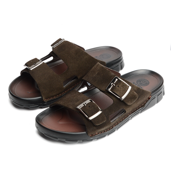 Sandale BREK En CUIR DAIM MARRON