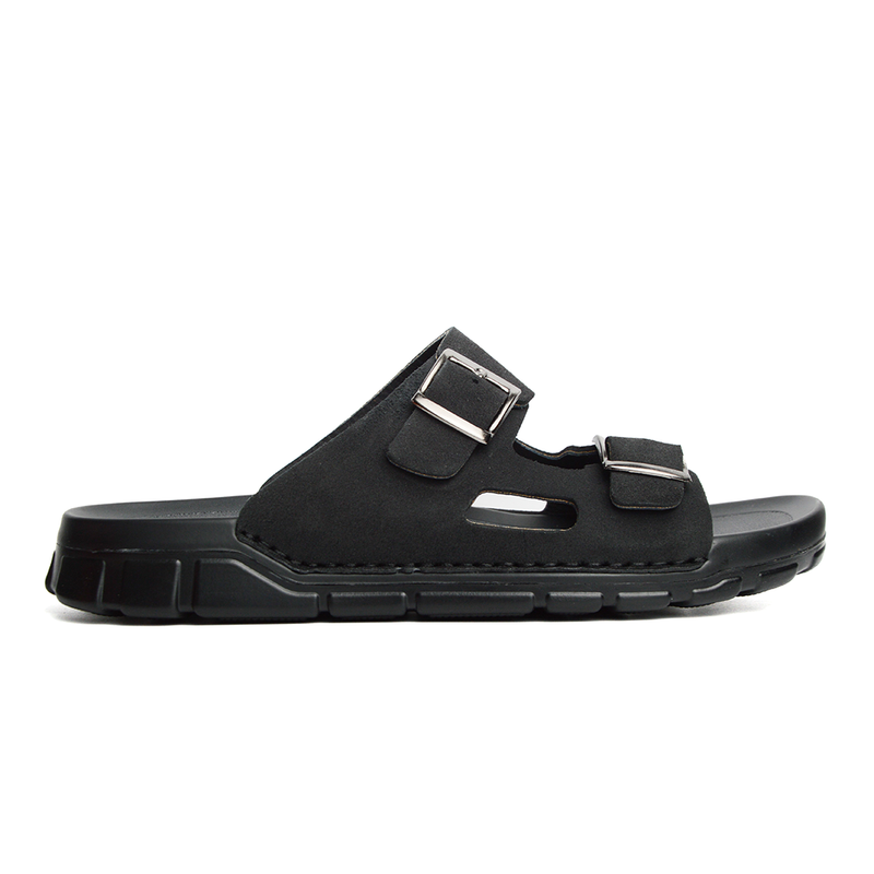 Sandale BREK En CUIR DAIM NOIR