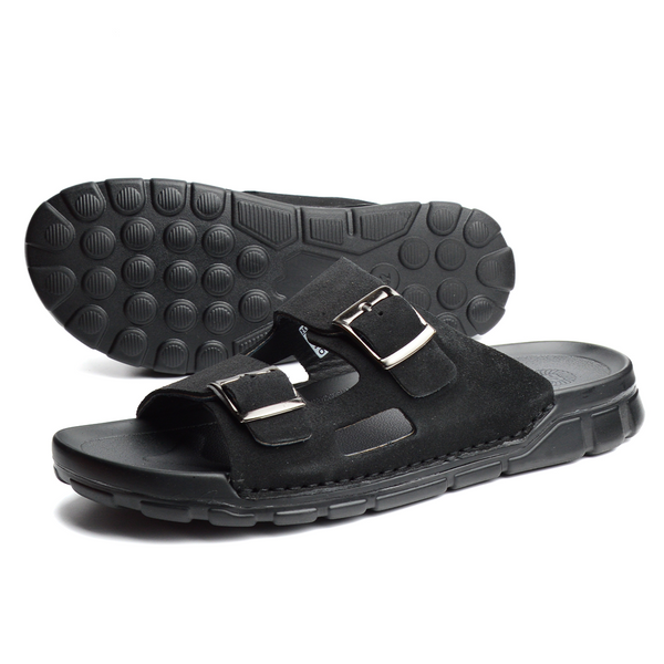 Sandale BREK En CUIR DAIM NOIR