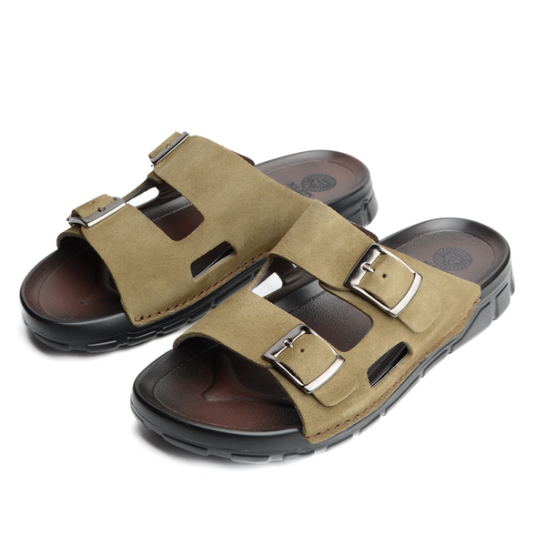 Sandale BREK En CUIR DAIM kaki