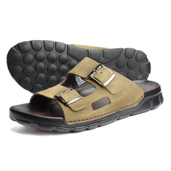 Sandale BREK En CUIR DAIM kaki